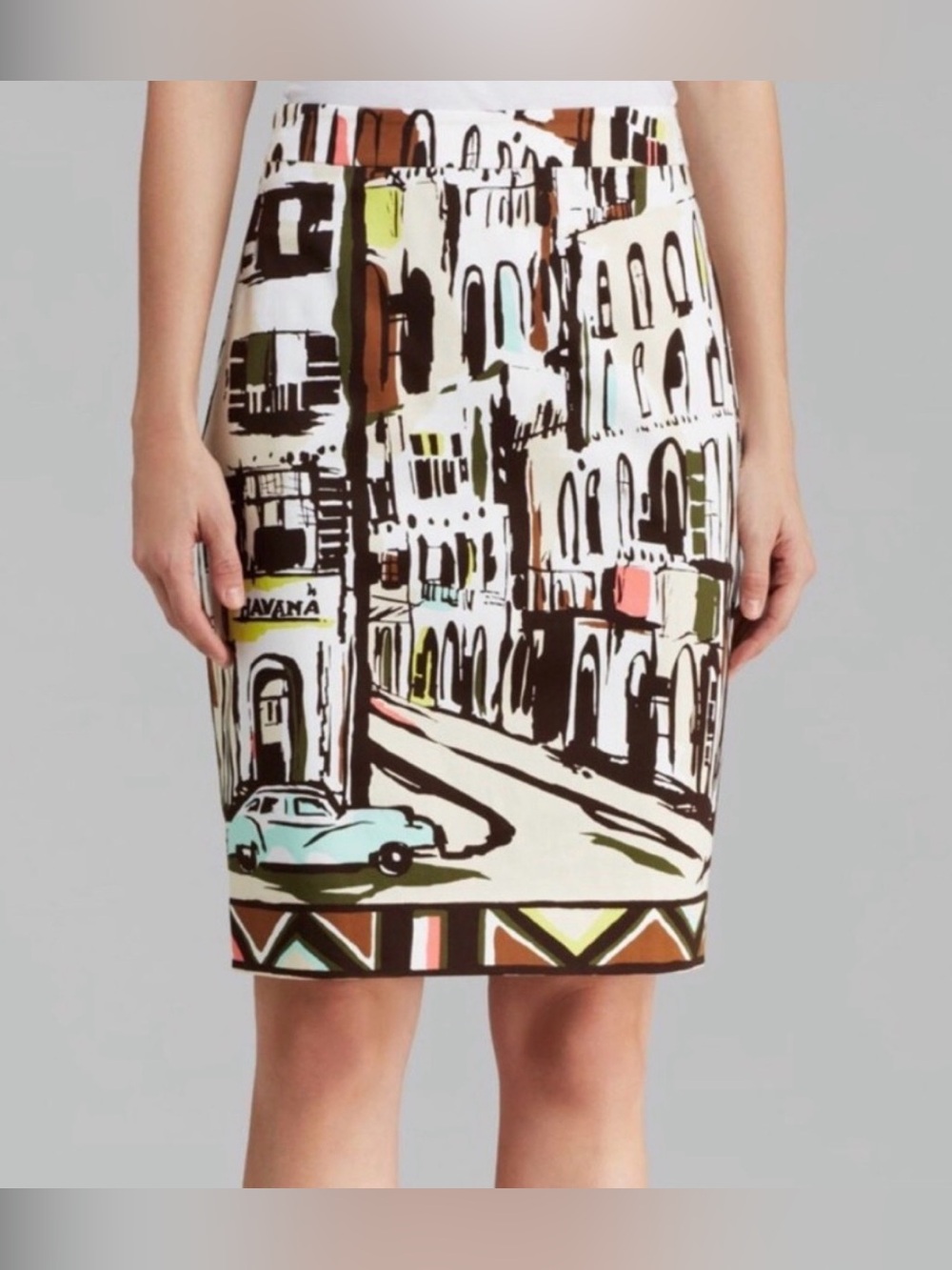 Kate Spade Havana Landscape Pencil Skirt - Picture 2 of 13